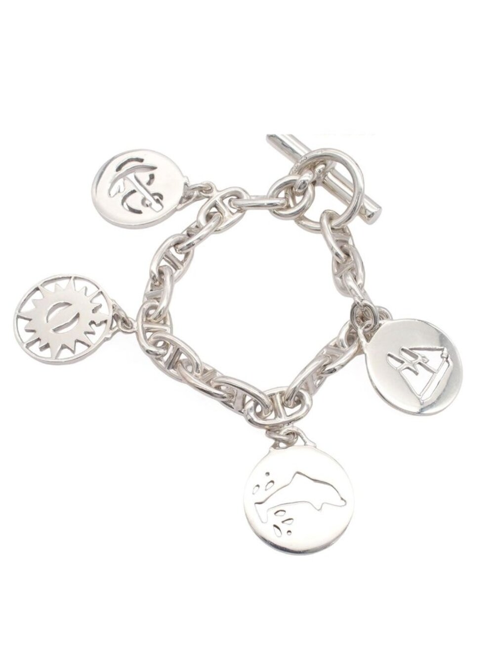 Hermes Chaine D'ancre MM Silver 16 Links Marina Bracelet Vintage